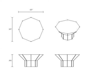 FLARE SHORT - Low octagonal wood veneer side table by Articolo Studio - view 3